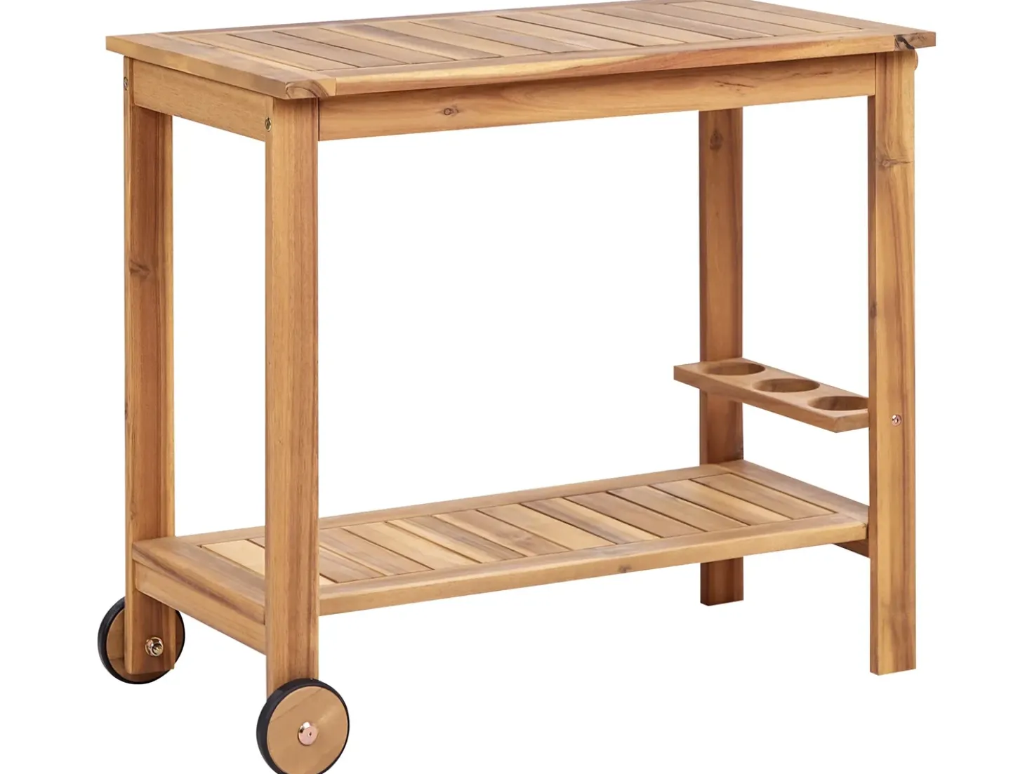 Set da pranzo da giardino con carrello 8 posti SASSARI II Legno di acacia certificato Marrone chiaro