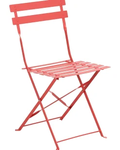 Set da pranzo da giardino 4 posti FIORI Metallo Rosso
