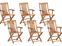 Set da pranzo da giardino 6 posti MAUI II con Ombrellone (12 opzioni) Legno d'acacia Marrone chiaro