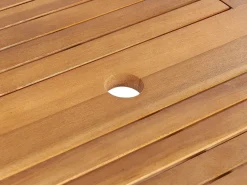 Set da pranzo da giardino 6 posti MAUI II con Ombrellone (12 opzioni) Legno d'acacia Marrone chiaro