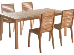 Set da pranzo da giardino 4 posti OMBRIANO Legno di acacia certificato Marrone chiaro