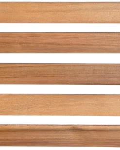Set da pranzo da giardino 4 posti OMBRIANO Legno di acacia certificato Marrone chiaro