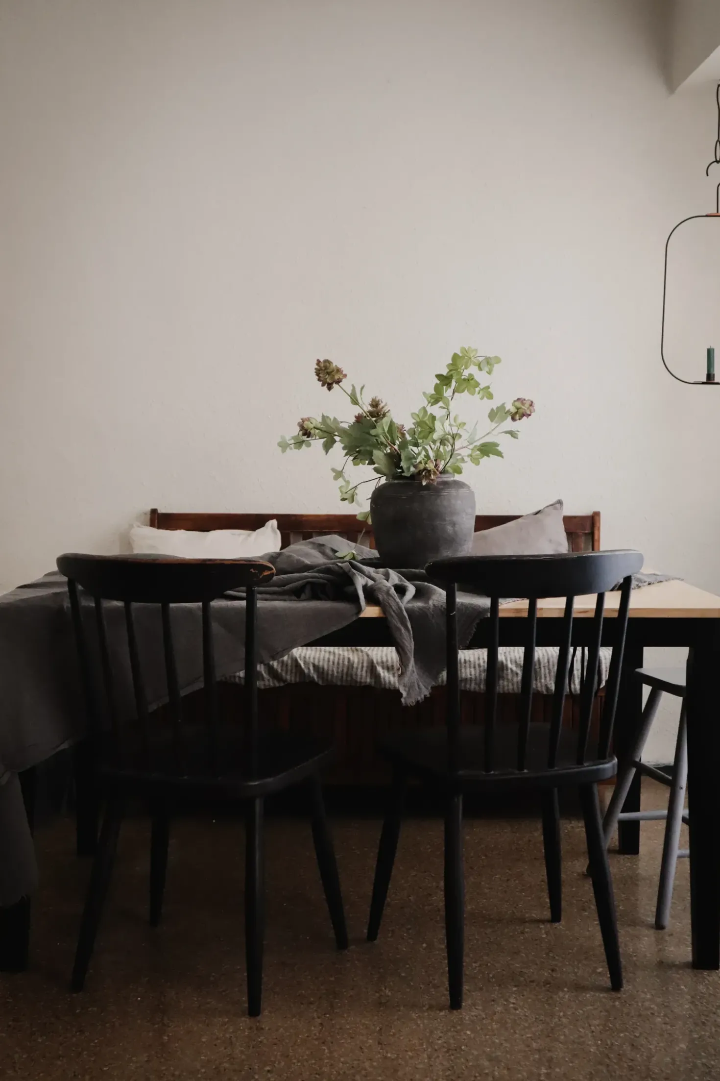 Set da pranzo GEORGIA Legno Marrone/Nero 6 posti