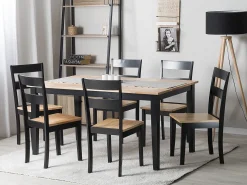 Set da pranzo GEORGIA Legno Marrone/Nero 6 posti
