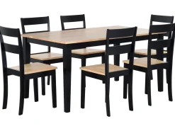 Set da pranzo GEORGIA Legno Marrone/Nero 6 posti