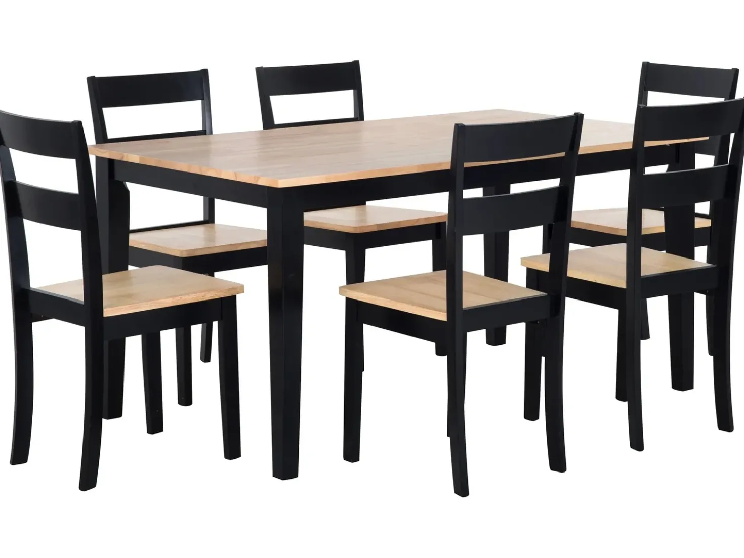 Set da pranzo GEORGIA Legno Marrone/Nero 6 posti
