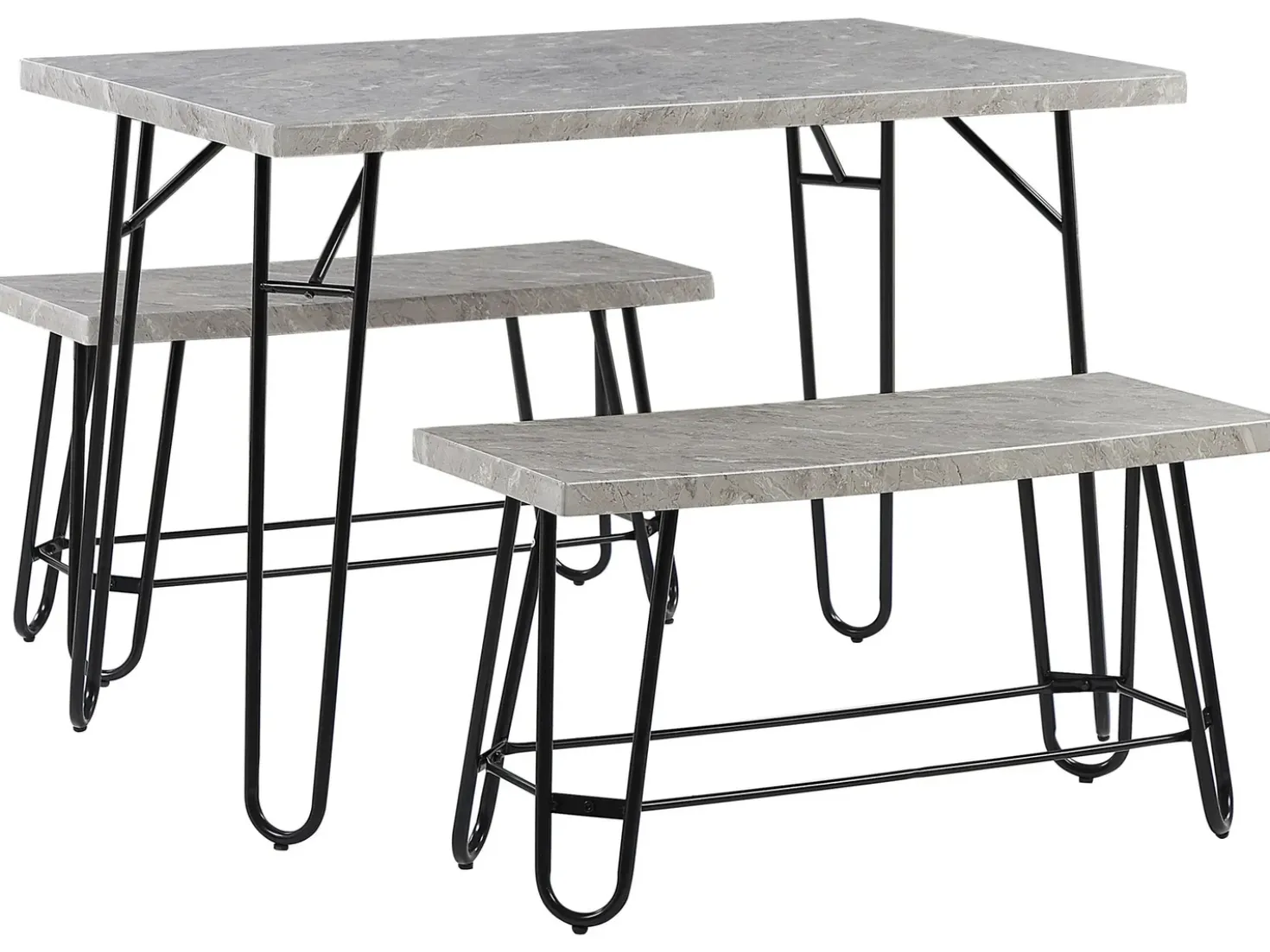Set da pranzo KEMPTON Grigio chiaro 4 posti
