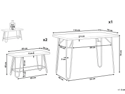 Set da pranzo KEMPTON Grigio chiaro 4 posti