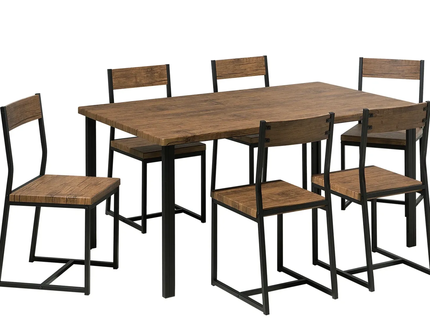 Set da pranzo LAREDO Marrone scuro 6 posti