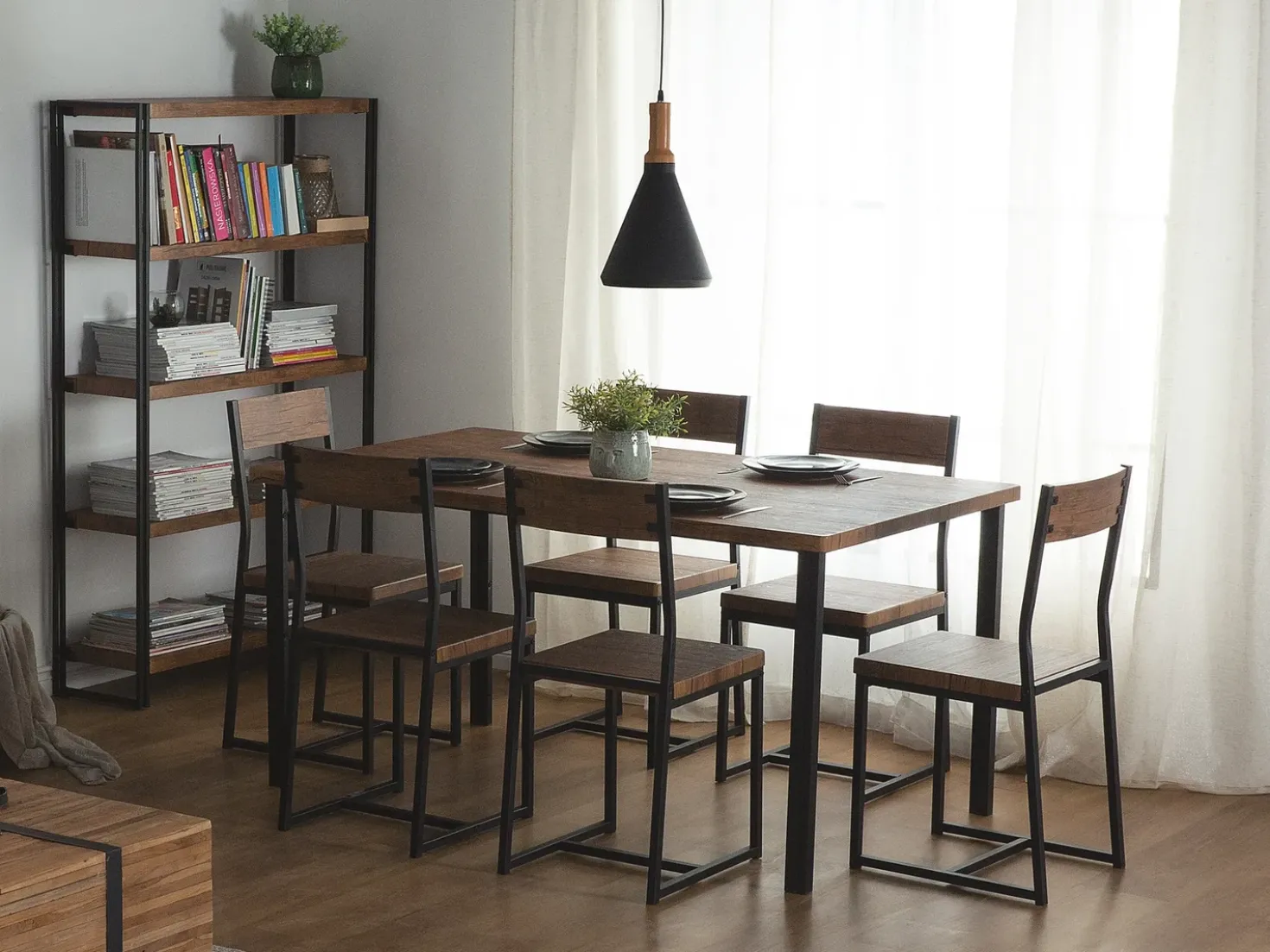 Set da pranzo LAREDO Marrone scuro 6 posti