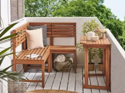 Set da pranzo per balcone 4 posti TREIA Legno d'acacia Marrone