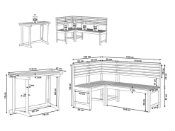 Set da pranzo per balcone 4 posti TREIA Legno d'acacia Marrone