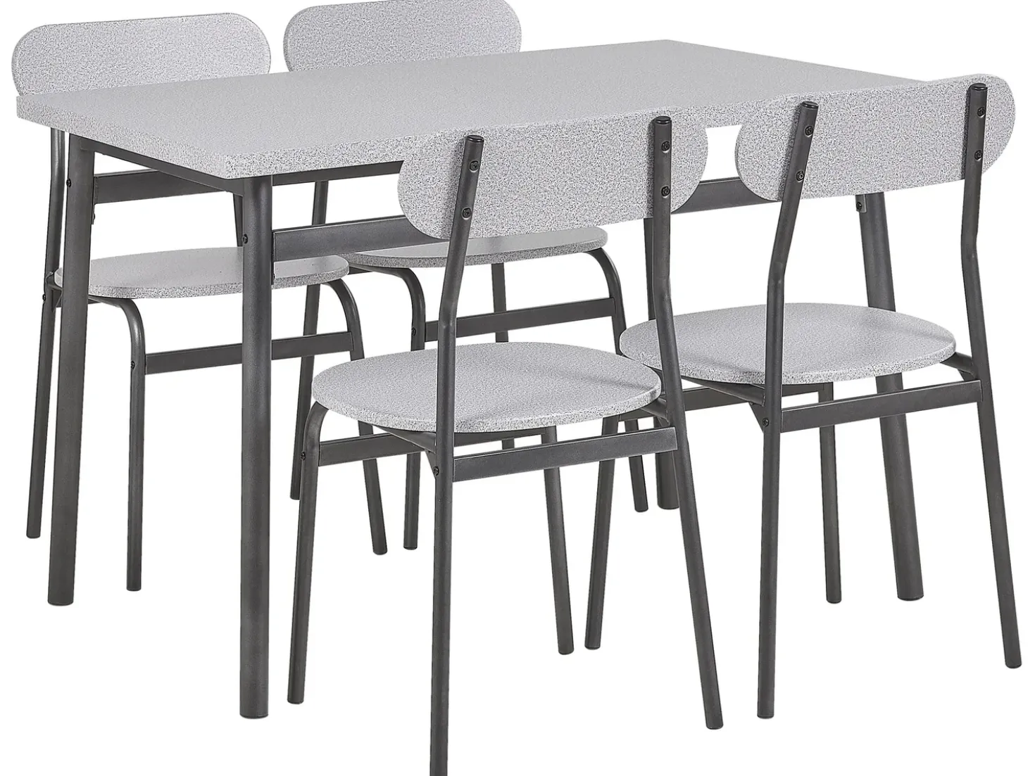 Set da pranzo VELDEN Grigio chiaro 4 posti