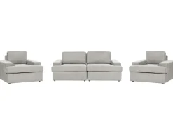 Set da salotto 5 posti ALLA Tessuto Grigio chiaro