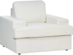 Set da salotto 5 posti ALLA Bouclé Bianco sporco