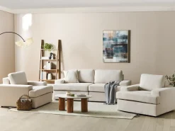 Set da salotto 5 posti ALLA Tessuto Beige chiaro
