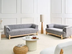 Set da salotto 5 posti ALNOR Tessuto Grigio scuro