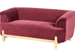 Set da salotto 5 posti ALNOR Ciniglia Bordeaux