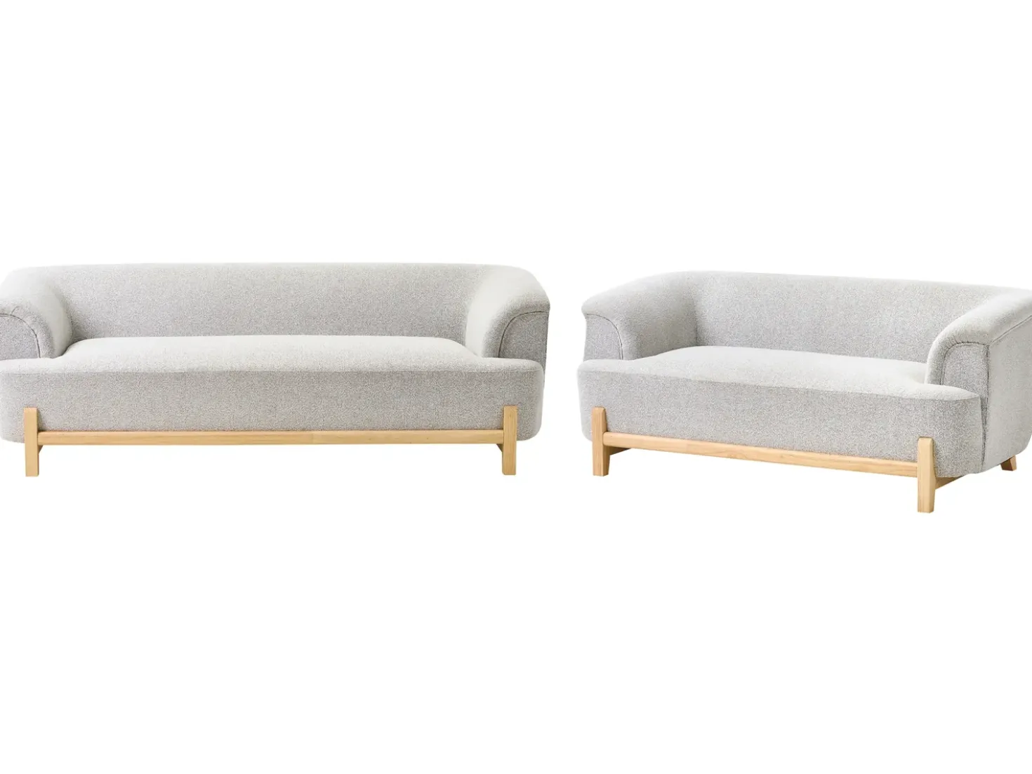 Set da salotto 5 posti ALNOR Tessuto Grigio chiaro