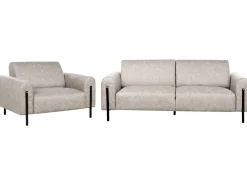 Set da salotto 4 posti ASKIM Tessuto Grigio chiaro