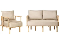 Set da salotto 3 posti ASKER Tessuto Beige sabbia