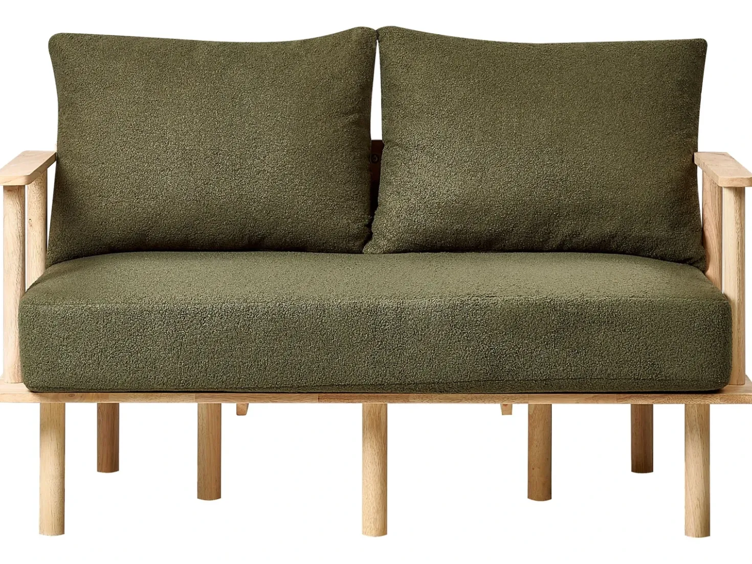 Set da salotto 3 posti ASKER Bouclé Verde scuro