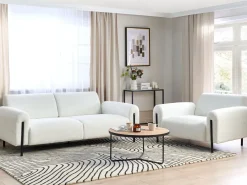 Set da salotto 4 posti ASKIM Bouclé Bianco
