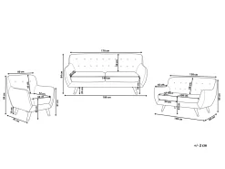Set da salotto 6 posti BODO Velluto Grigio