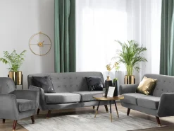 Set da salotto 6 posti BODO Velluto Grigio