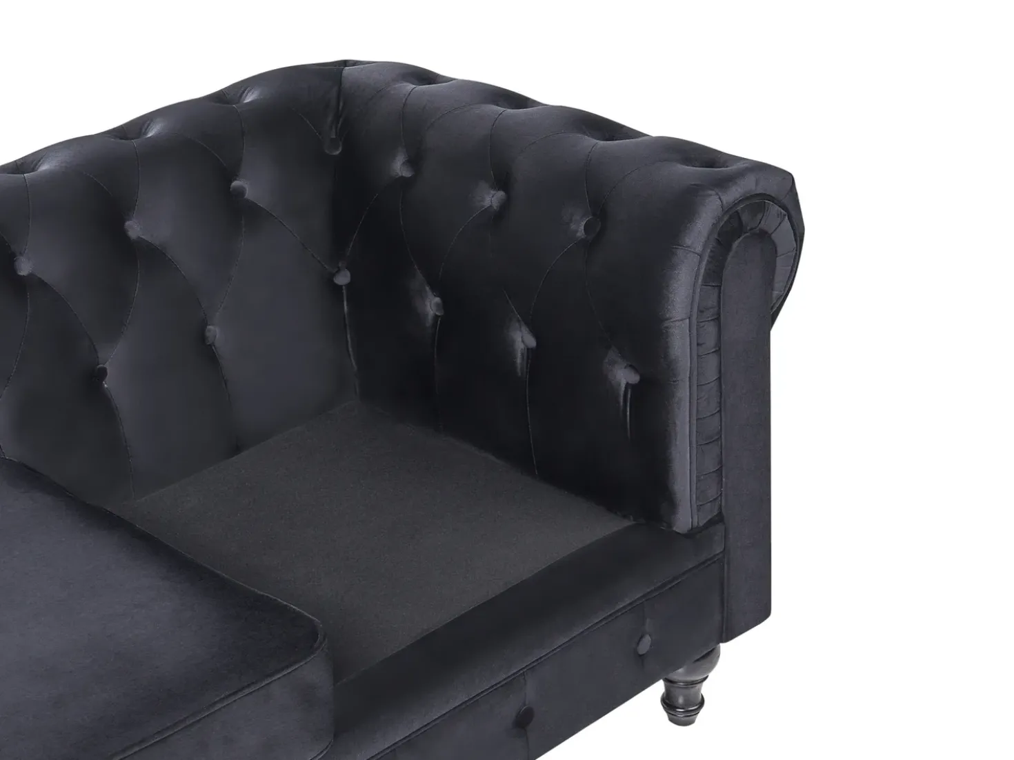 Set da salotto 4 posti CHESTERFIELD Velluto Nero