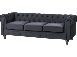 Set da salotto 4 posti CHESTERFIELD Velluto Nero