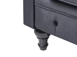 Set da salotto 4 posti CHESTERFIELD Velluto Nero