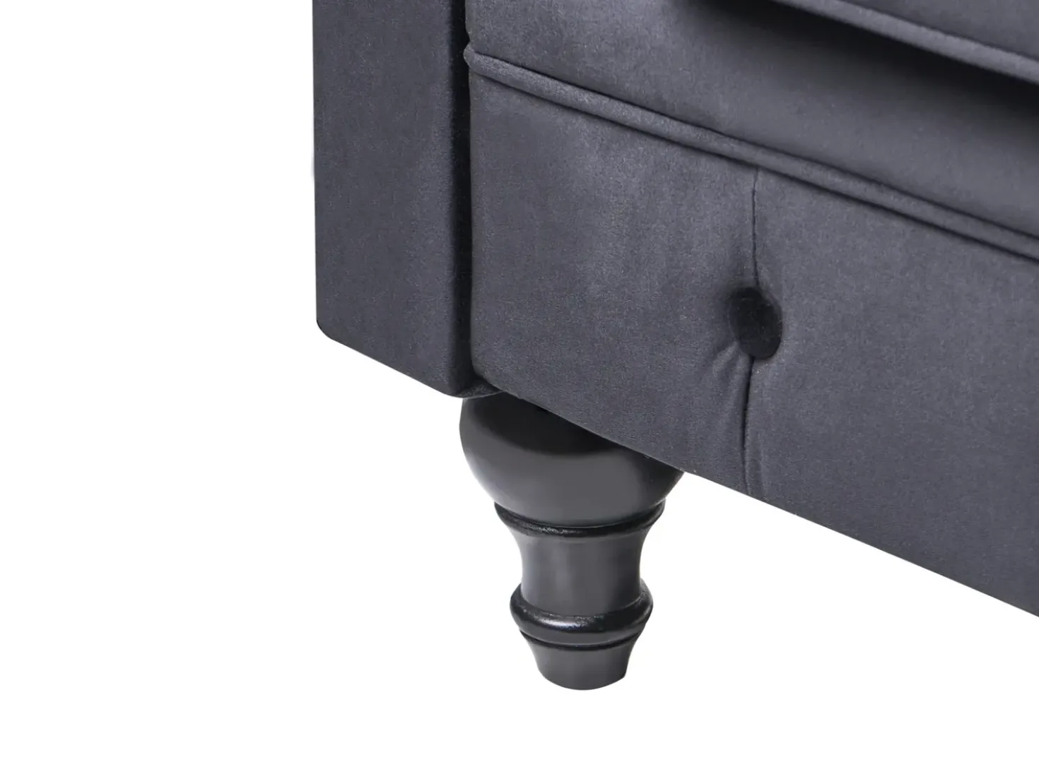 Set da salotto 4 posti CHESTERFIELD Velluto Nero