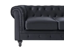 Set da salotto 4 posti CHESTERFIELD Velluto Nero