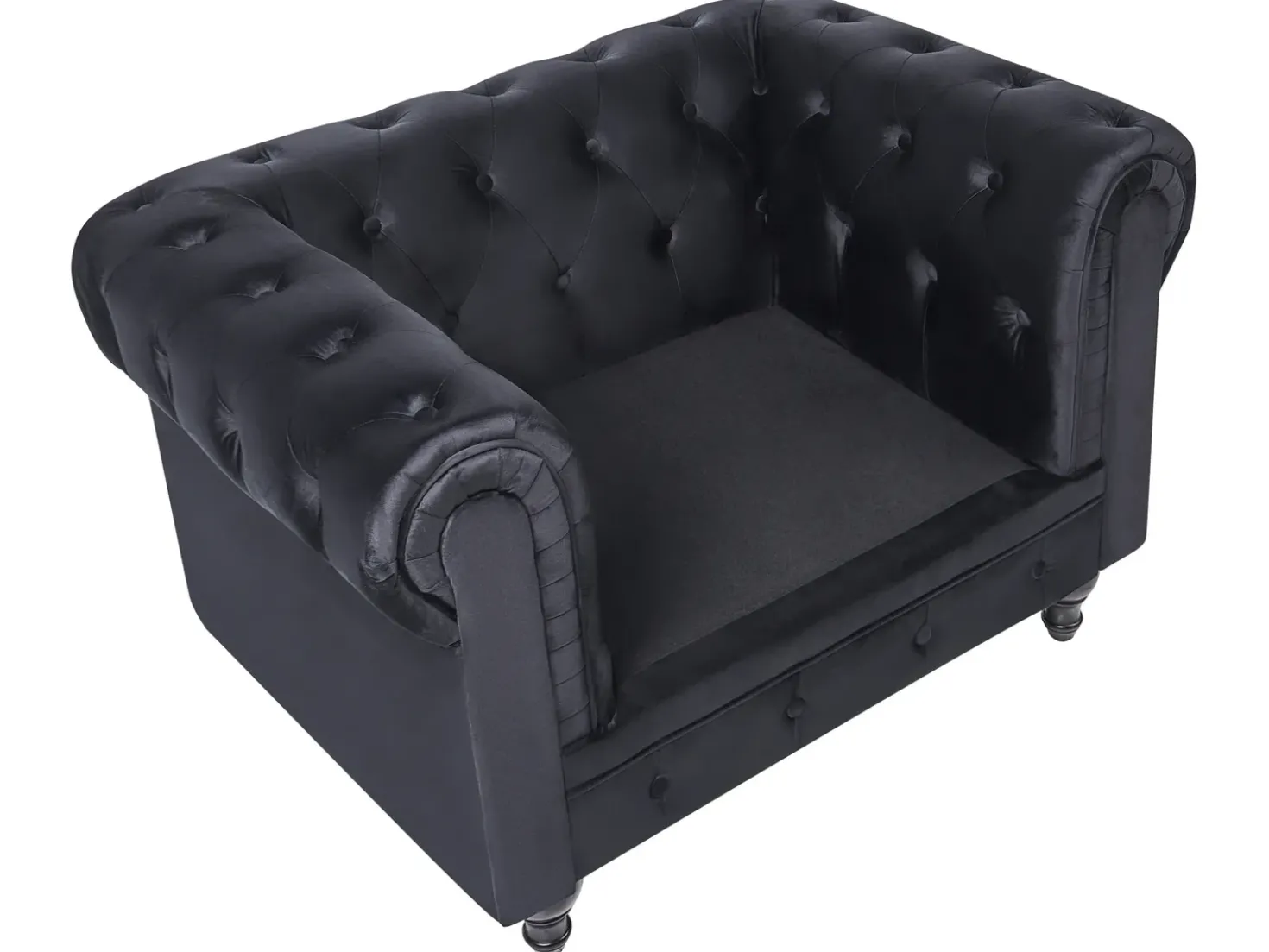 Set da salotto 4 posti CHESTERFIELD Velluto Nero