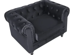 Set da salotto 4 posti CHESTERFIELD Velluto Nero