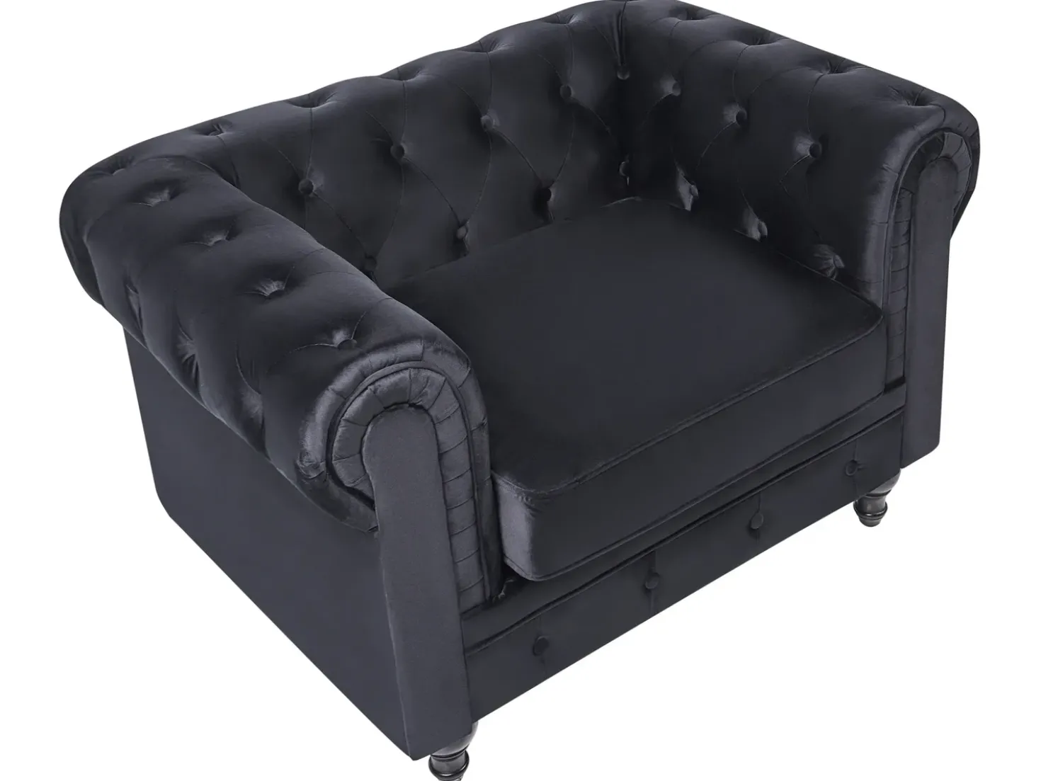 Set da salotto 4 posti CHESTERFIELD Velluto Nero