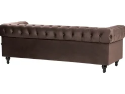 Set da salotto 4 posti CHESTERFIELD Velluto Marrone scuro