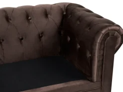 Set da salotto 4 posti CHESTERFIELD Velluto Marrone scuro