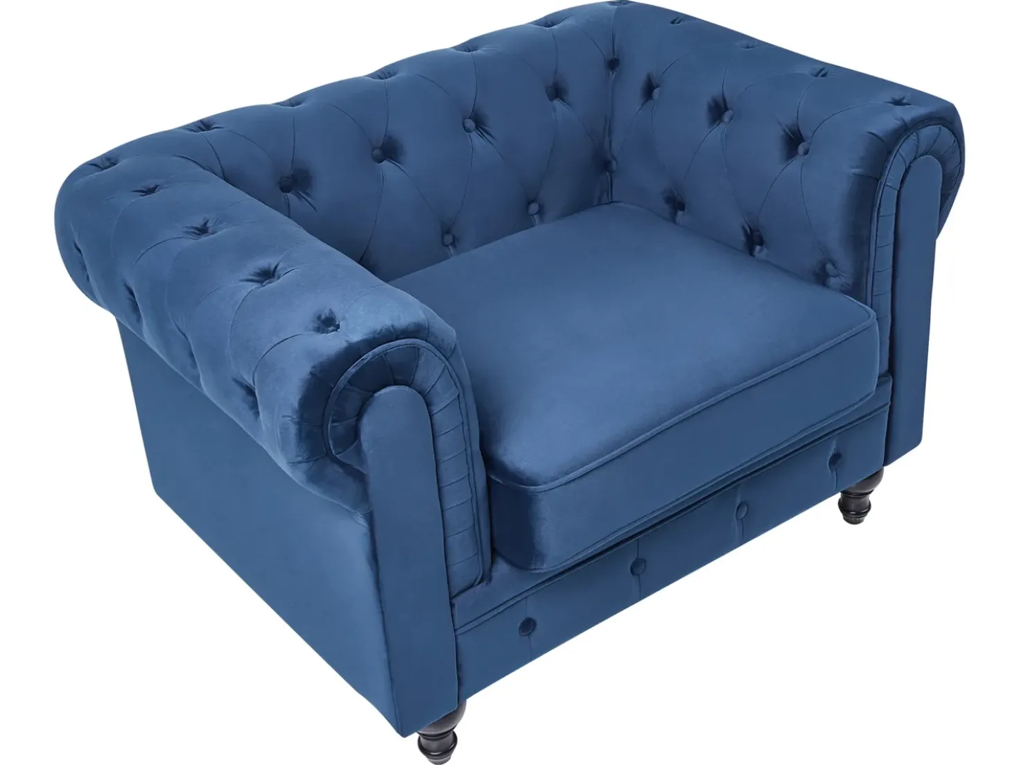 Set da salotto 4 posti CHESTERFIELD Velluto Blu marino