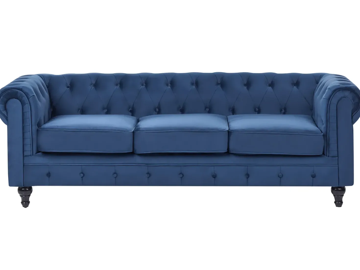 Set da salotto 4 posti CHESTERFIELD Velluto Blu marino
