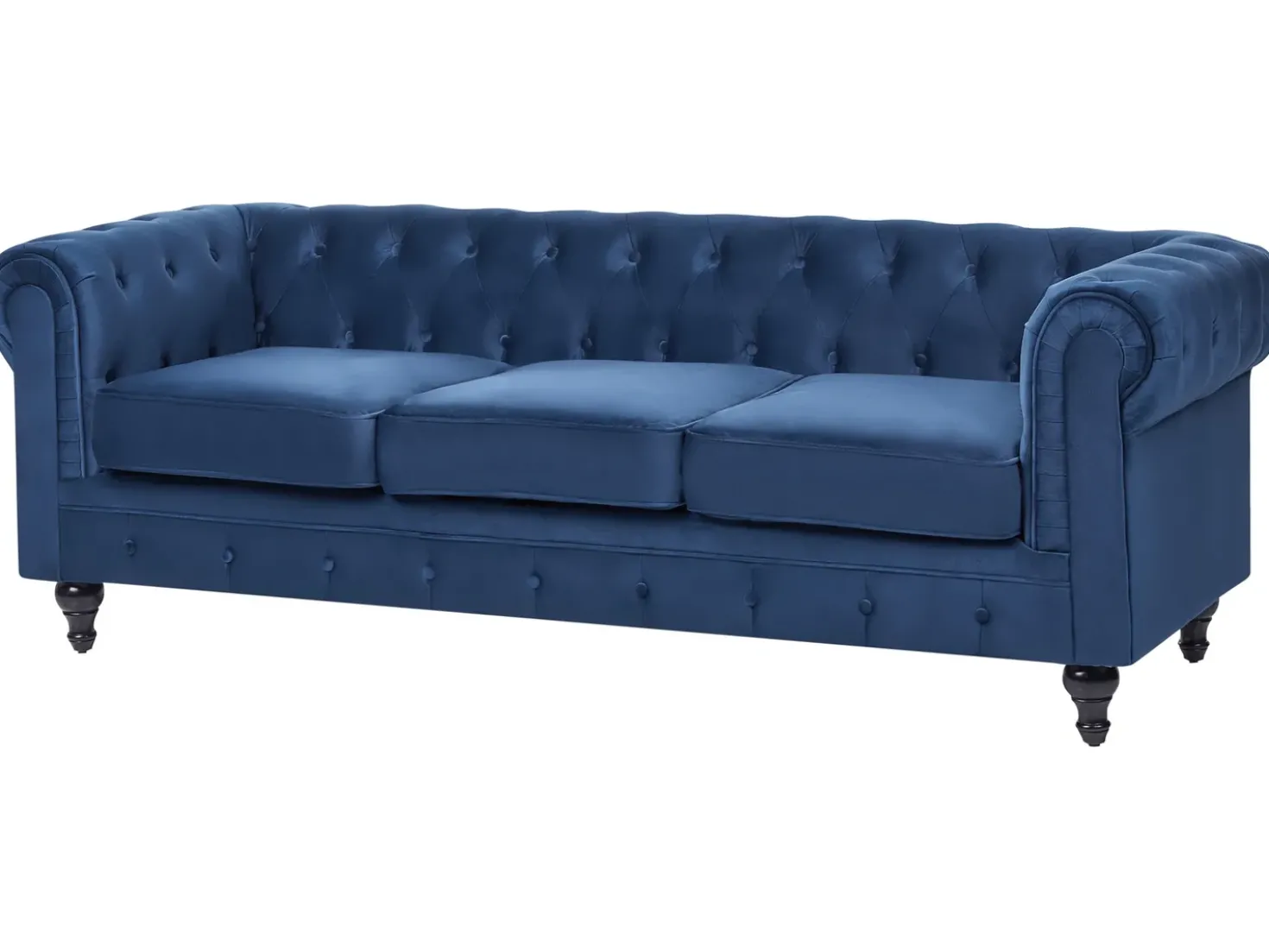Set da salotto 4 posti CHESTERFIELD Velluto Blu marino