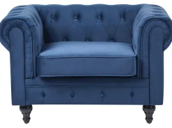 Set da salotto 4 posti CHESTERFIELD Velluto Blu marino