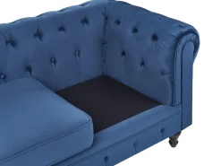 Set da salotto 4 posti CHESTERFIELD Velluto Blu marino