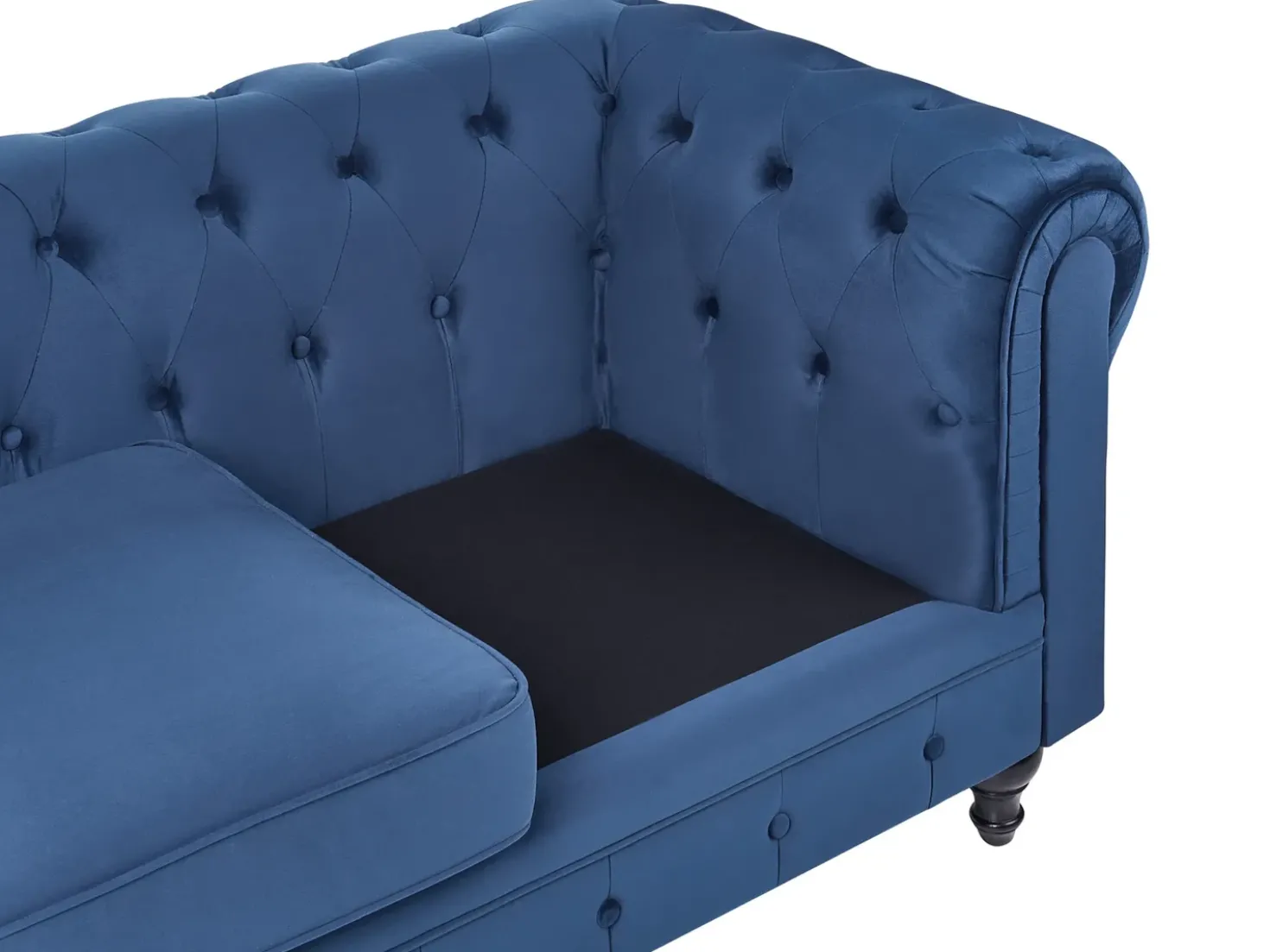 Set da salotto 4 posti CHESTERFIELD Velluto Blu marino