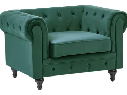 Set da salotto 4 posti CHESTERFIELD Velluto Verde smeraldo