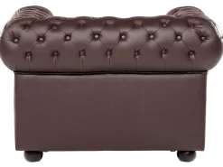 Set da salotto 4 posti CHESTERFIELD Pelle naturale Marrone