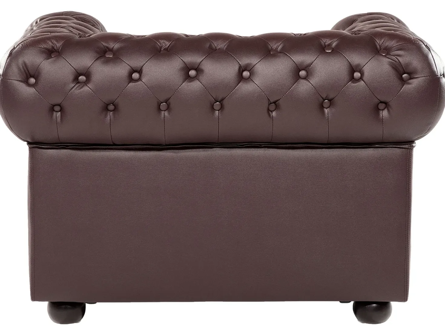 Set da salotto 4 posti CHESTERFIELD Pelle naturale Marrone
