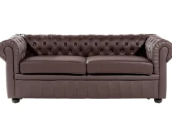 Set da salotto 4 posti CHESTERFIELD Pelle naturale Marrone