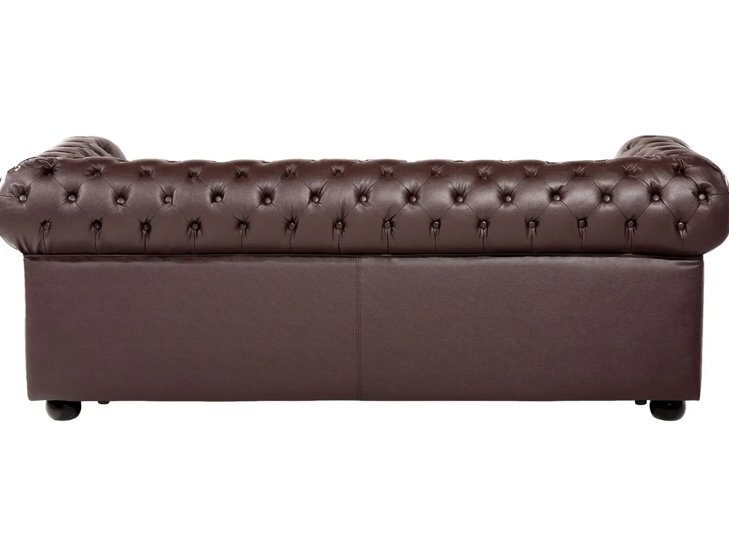 Set da salotto 4 posti CHESTERFIELD Pelle naturale Marrone